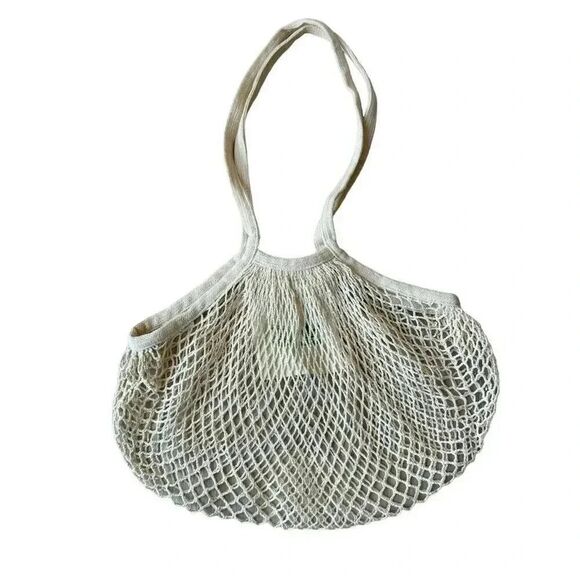 Adidas Reusable Eco Cotton Mesh Bohemian Coastal Vintage Rare Grocery Bag with z - Picture 1 of 6